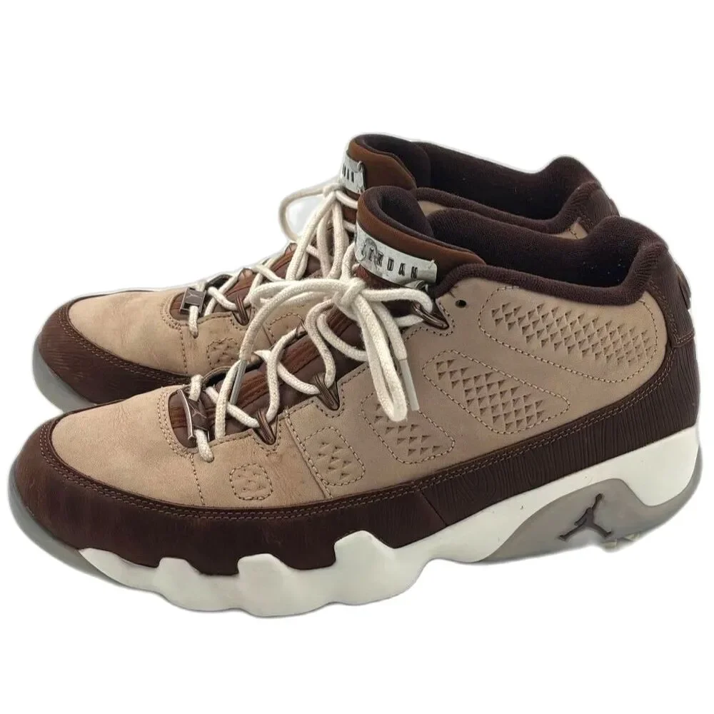 Air Jordan 9 Men's Retro Low Golf Happy Life Wood Woodgrain Boots Size 10.5 EUC